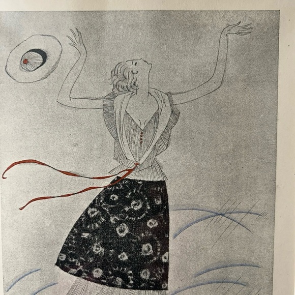 LEPAPE 1920 Gazette du Bon Ton Mode Paul POIRET Robe pochoir Art Déco original - Picture 3 of 10